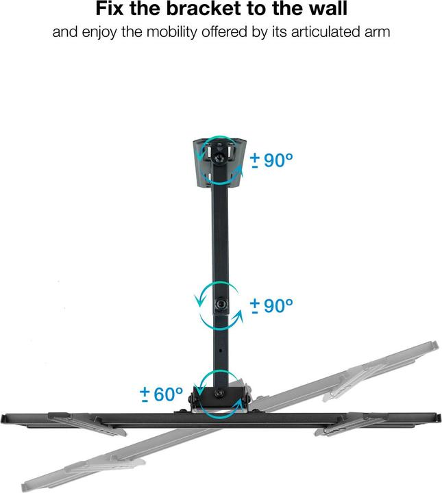 Actual product image Tooq Technology Soporte Pared Pantallas 32-55" Gira Incli Negro (Wall, 55", 35 kg)