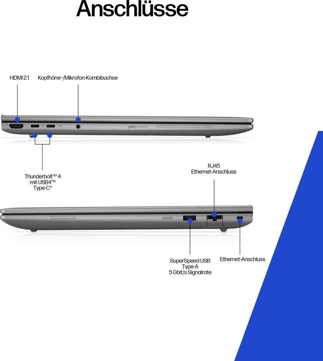 Actual product image HP ZBook 8 G1a AMD Ryzen AI 7 PRO 350 35,56cm 14Zoll WQXGA 64GB 2TB/SSD W11P 3J Gar (DE) (14", AMD Ryzen AI 7 PRO 350, 64 GB, 2000 GB, DE)