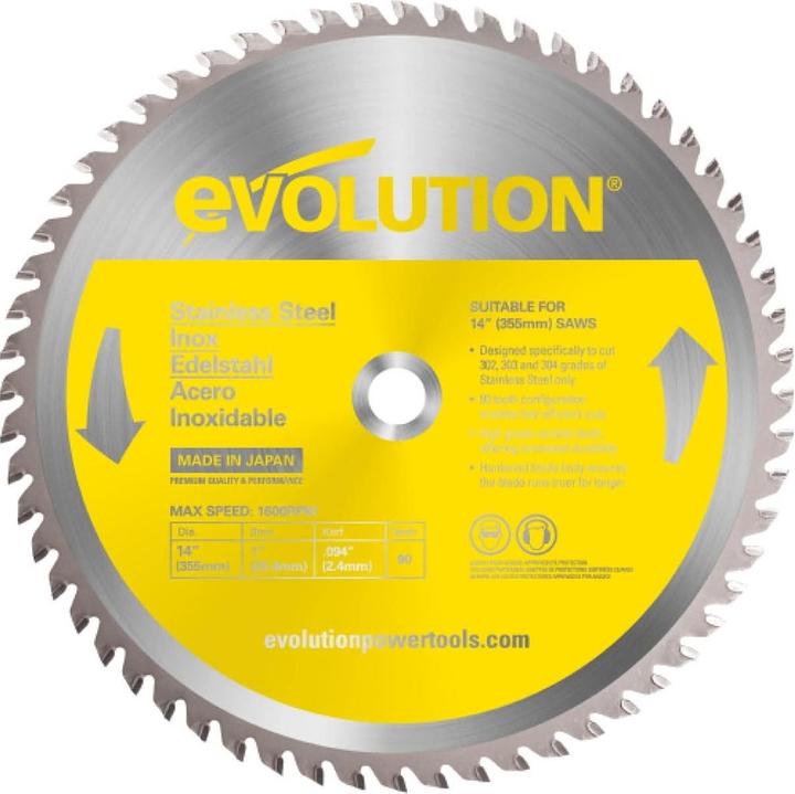 Evolution Lame de scie pour acier inoxydable 355x25,4mm T90