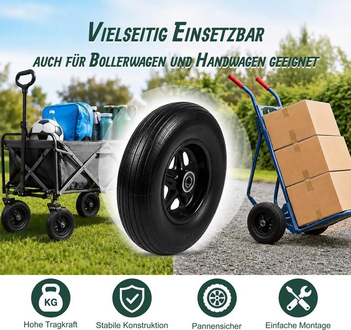 Produktbild Relaxdays 2x Schubkarrenrad
