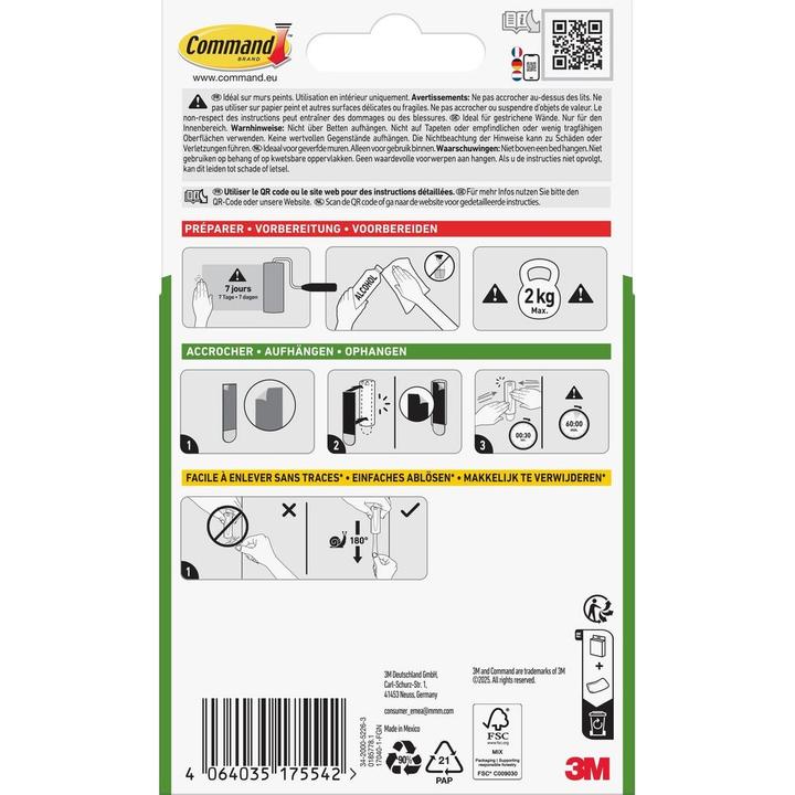 Produktbild 3M Command Haken Command, 3 Stück 2 kg, Weiss, Verpackungseinheit
