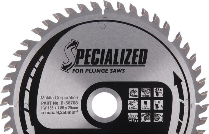 Actual product image Makita Lame SPECIALIZED pour scie plongeante a accus 165/20