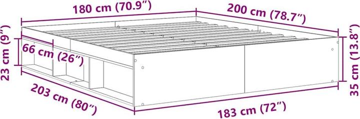 Image du produit vidaXL Bettgestell (75 x 190 cm)