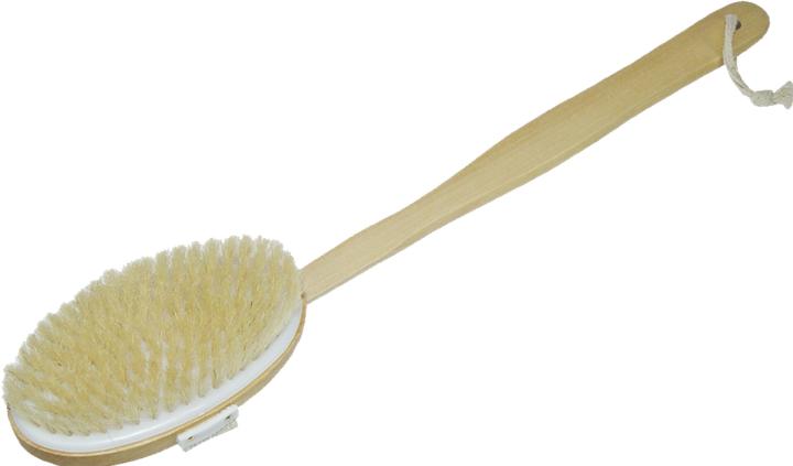 Actual product image Bath brush - wood, natural bristle, removable handle, length 42 cm