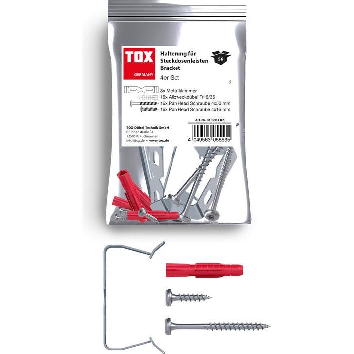 Tox, Dübel, Halterung für Steckdosenleisten Bracket (4er Set) (1 Stk.)