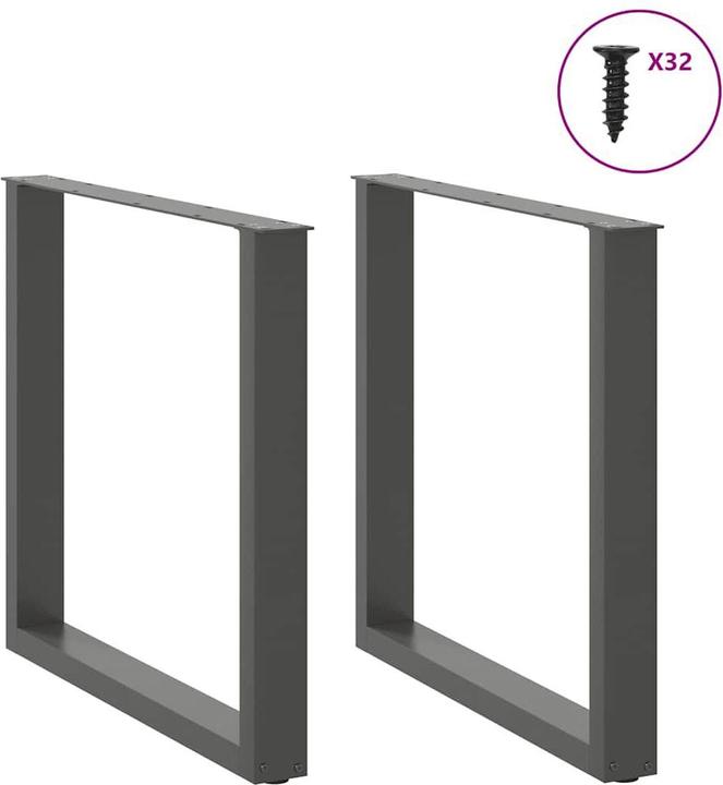 Immagine prodotto vidaXL Gambe per tavolino a U 2 pz. Gamba del tavolo in acciaio antracite 90x(72-73) cm