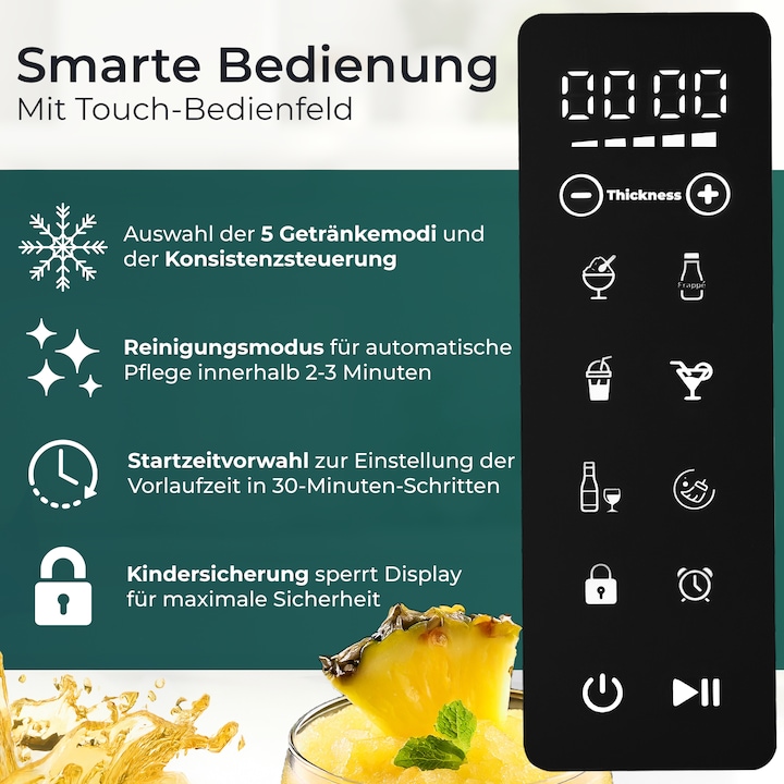 Produktbild KLAMER Slush Maschine, mit 5 voreingestellten Programmen: Slushie, Cocktail, Milchshake, Frappé…