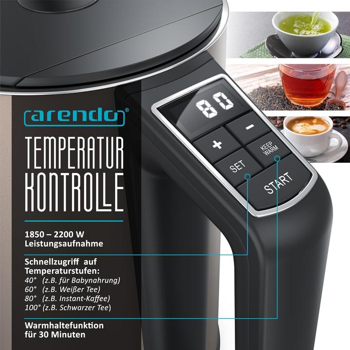 Produktbild Arendo Wasserkocher Elegant mit Temperatureinstellung (1.50 l)