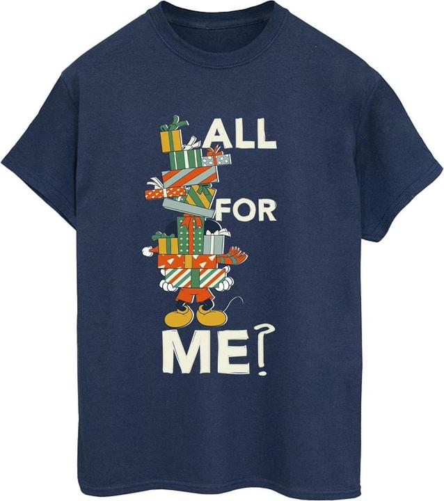 Actual product image Disney Womens/Ladies Mickey Mouse Presents All For Me Cotton Boyfriend T-Shirt (4XL)