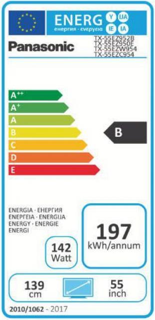 Energie-Label Panasonic Tx-55ezc954 (55", OLED, 4K, 2017)