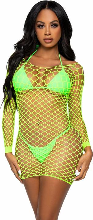 Produktbild Leg Avenue Langärmeliges Netzkleid Grün Einheitsgrösse (One Size)