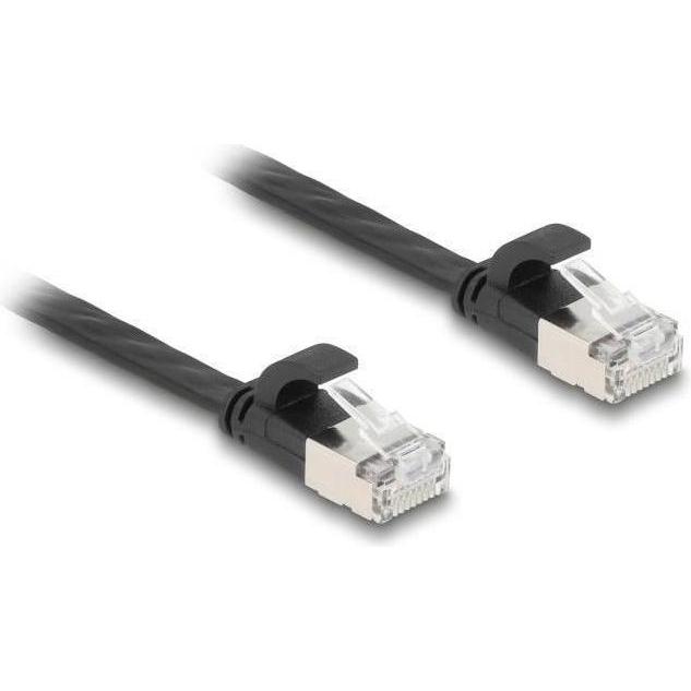 Delock RJ45 Flachband Patchkabel Stecker zu Stecker Cat.6A 0 (U/FTP, CAT6, 0.25 m), Netzwerkkabel