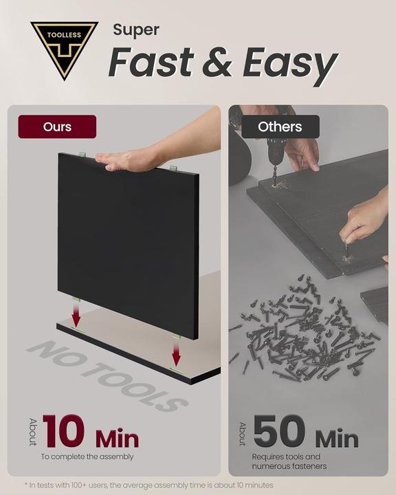 Immagine prodotto Songmics Nachttisch mit 3 Schubladen tintenschwarz (45 x 35 x 58.70 cm)