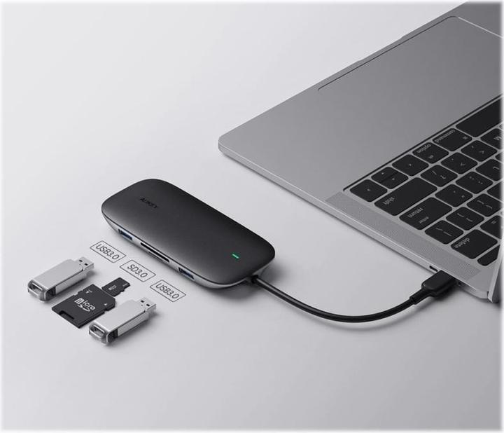 Image du produit Aukey I/O-HUB USB3 3PORT CB-C71/LLTSN1001018 (USB-C, 8 Ports)