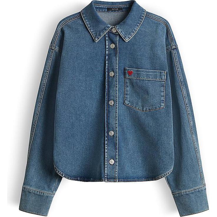 Opus, Damen, Hemden, Jeansbluse FALENTINE, Blau, (40)