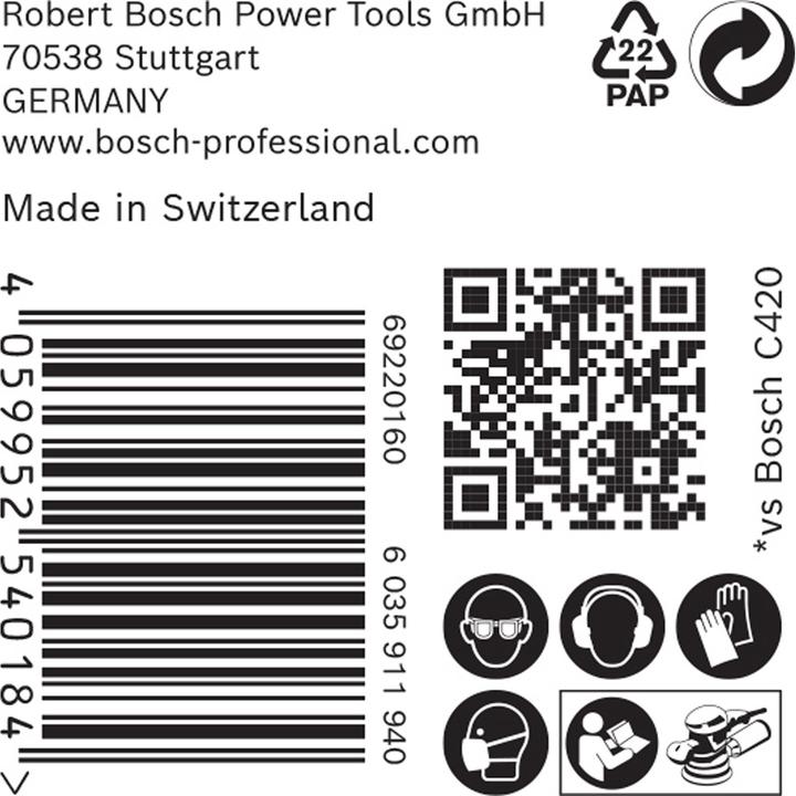 Image du produit Bosch Professional Zubehör Filet abrasif Expert M480 pour ponceuse excentrique, 125 mm, G 80, 50 pièces (80)