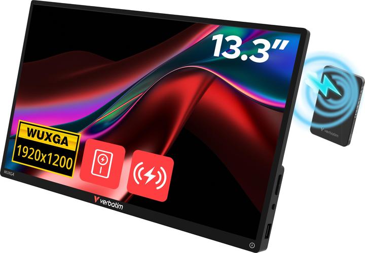 Image du produit Verbatim Moniteur tactile portable 13.3" sans fil, banque d'alimentation incluse (1920 x 1200 pixels, 13.30")