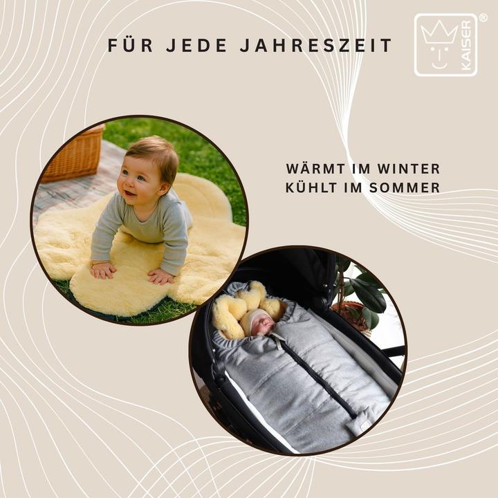 Produktbild Kaiser Baby Kaiser Babyschalen Fusssack aus Lammfell Naadja, light grey melange