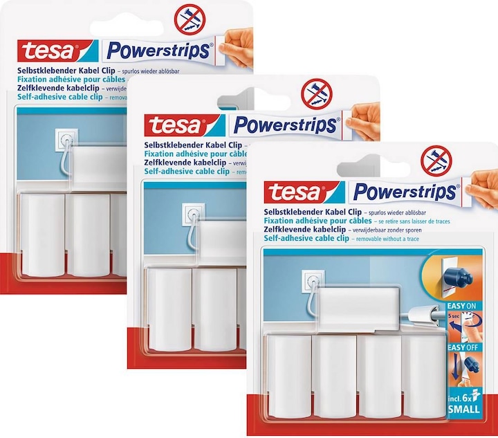 Produktbild tesa 3x Powerstrips Kabelclip