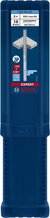 Produktbild Bosch Professional Zubehör EXPERT SDS max-8X Hammerbohrer, 18 x 200 x 340 mm, 5 Stück (18 Millimeter)