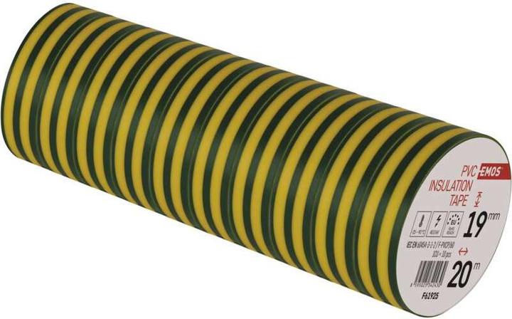 Actual product image Emos Insulating tape PVC 19mm/20m green/yellow, 10 pcs. (19 mm)