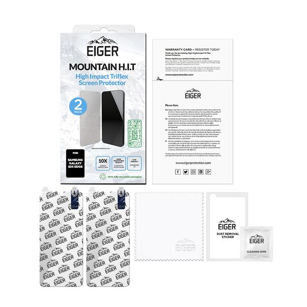Immagine prodotto Eiger Display-Folie (2er-Pack) Mountain H.I.T Clear (2 Pezzo/i, Samsung Galaxy S25 Edge)