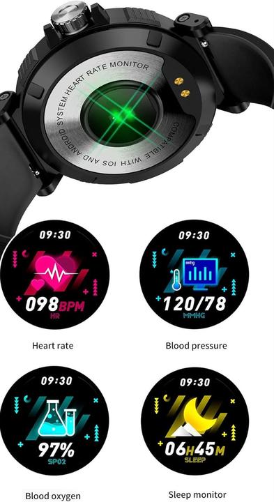 Actual product image Monkeylectric Full-Screen Touch Smart Watch with Heart Rate Monitor and IP68 Waterproof