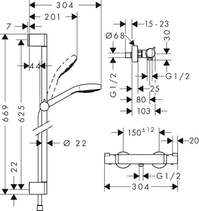 Produktbild hansgrohe Croma Select S Duschsystem Chrom