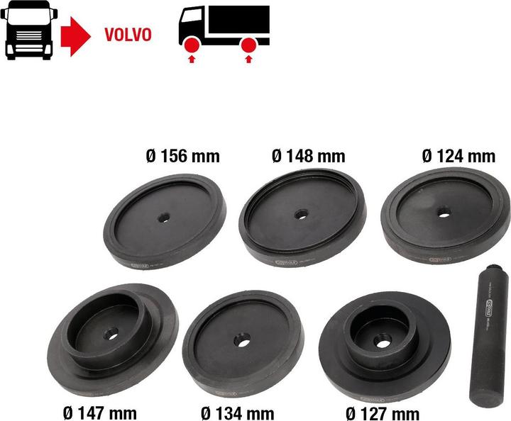 Actual product image KS Tools Seal ring assembly tool set for Volvo, 7-piece