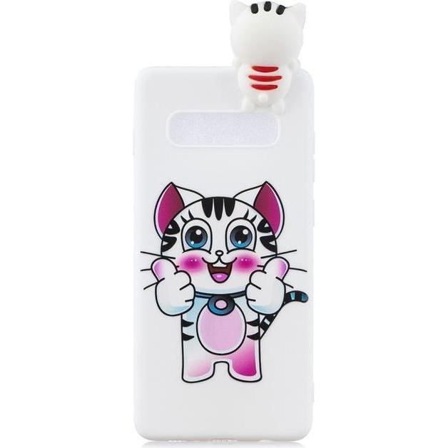 MU Style Softcase Hülle mit kleiner Figur (Samsung Galaxy S10+), Smartphone Hülle, Mehrfarbig