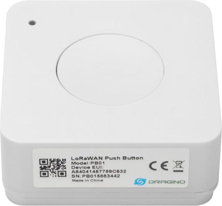 Actual product image Dragino PB01 LoRaWAN Button White 868MHz