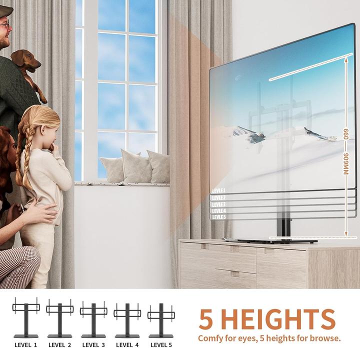Produktbild Hemudu Universal TV Standfuss für 40"-86" Flachbildfernseher (Samsung, LG, Toshiba, Sony, 86", 66 kg)