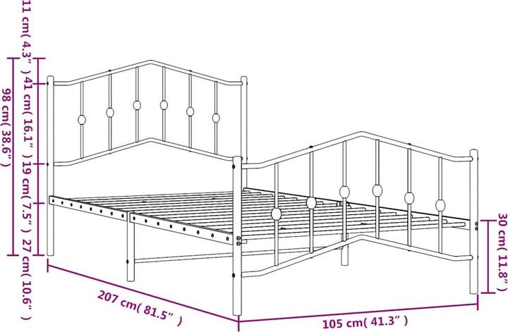Image du produit vidaXL Bettgestell (100 x 200 cm)