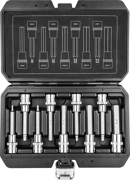 Actual product image Neo Hexagon 1/2" H4-H17 Hexagon socket spanner set long 9 pieces (08-706) (H6, H14, H7, H17, H8, H10, H12, H4, H5)