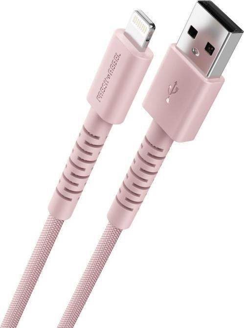 Image du produit Fresh'N Rebel Fresh 'n Rebel USB-A zu Lightning silicone geflochtenes Kabel "FlexWave" 2m, Pastel Pink (2 m, 12 W)