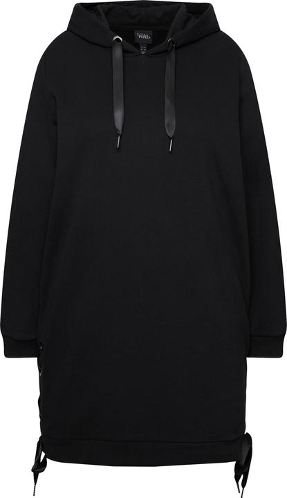 Produktbild Ulla Popken Long-Hoodie, Satinbänder, Kapuze, Langarm (56)
