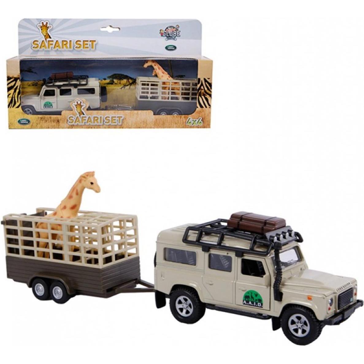 NoName Land Rover aus Druckguss mit Giraffenanhänger