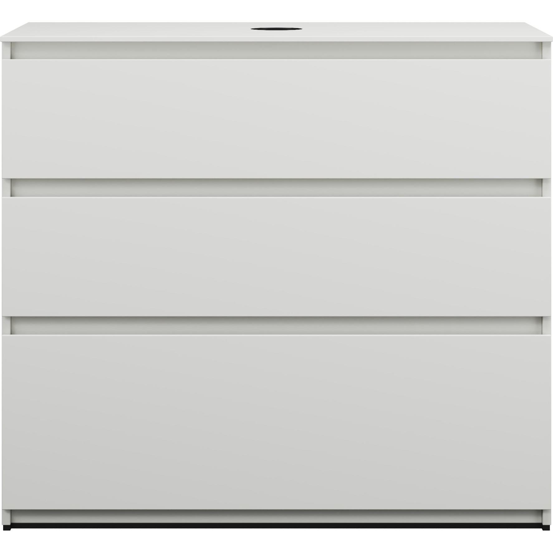 burgbad, Waschtischkonsole, Lin20 Waschtischunterschrank inklusive Konsolenplatte, 3 Auszüge, Tiefe 487mm, 1002x487x900