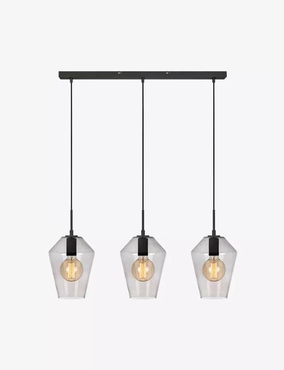 Image du produit Markslöjd Suspension Retro, 3 x E27, max. 60W, noir/smoke (E27)