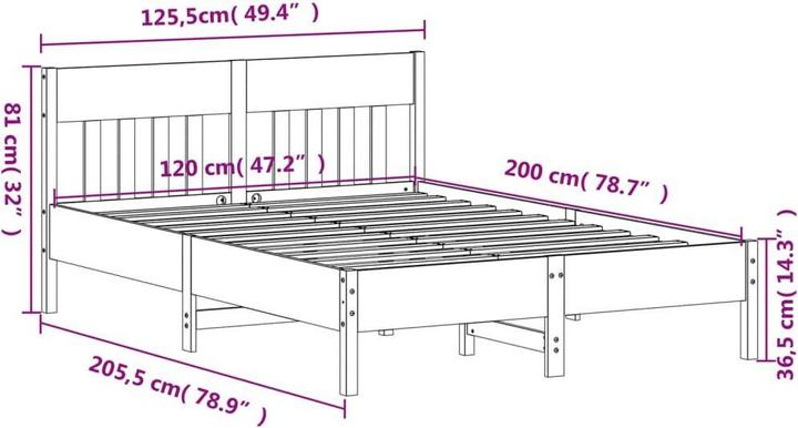 Image du produit vidaXL Bettgestell (120 x 200 cm)