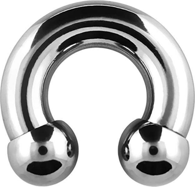 Image du produit Star Piercing Circular Barbell femelle argent avec deux boules (sans laiton, Acier chirurgical 316L)
