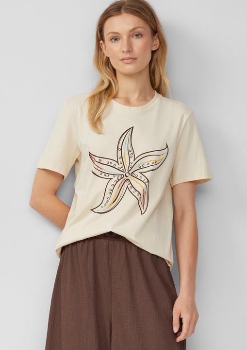 Produktbild S.Oliver T-Shirt Jersey-T-Shirt mit Frontprint und Schmuckperlen (38)