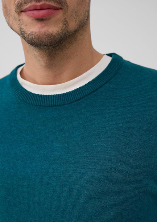 Produktbild s.Oliver Strickpullover Baumwollpullover mit Logo-Stickerei (XL)