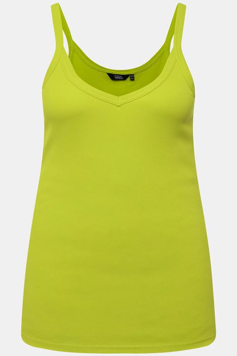 Actual product image Ulla Popken Ribbed Spaghetti Strap Jersey Tank (54)
