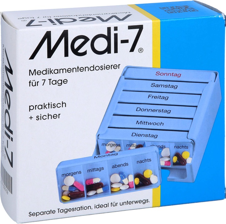 Immagine prodotto Medi-7 Distributore di farmaci 7 giorni blu tedesco