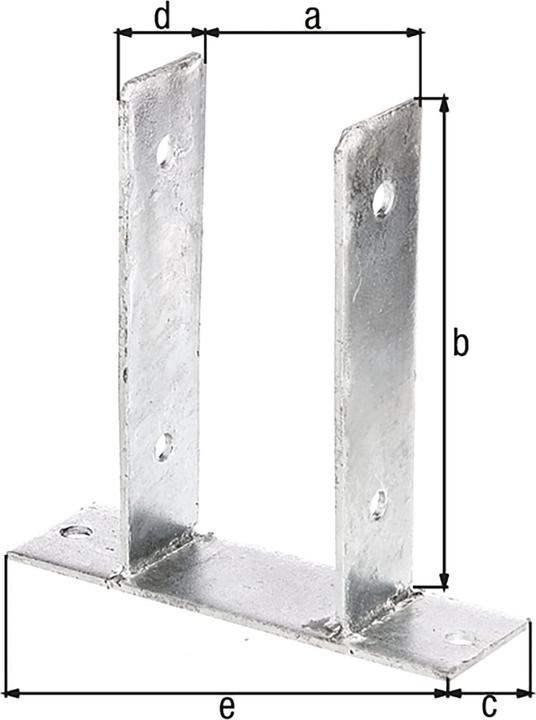 Produktbild GAH U-Pfostenträger ETA-10/0210 91x200x60x50x200mm feuerverzinkt zum Aufschrauben (1 Stk.)