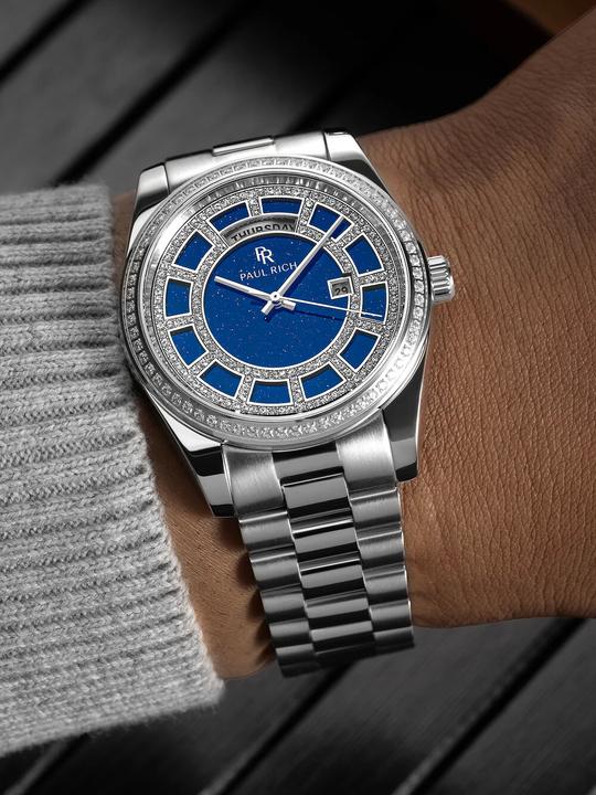 Produktbild Paul Rich PR-47458 Herrenuhr Crown Legacy Silver Aventurine Blue 40mm 5ATM (Analoguhr, 40 mm)
