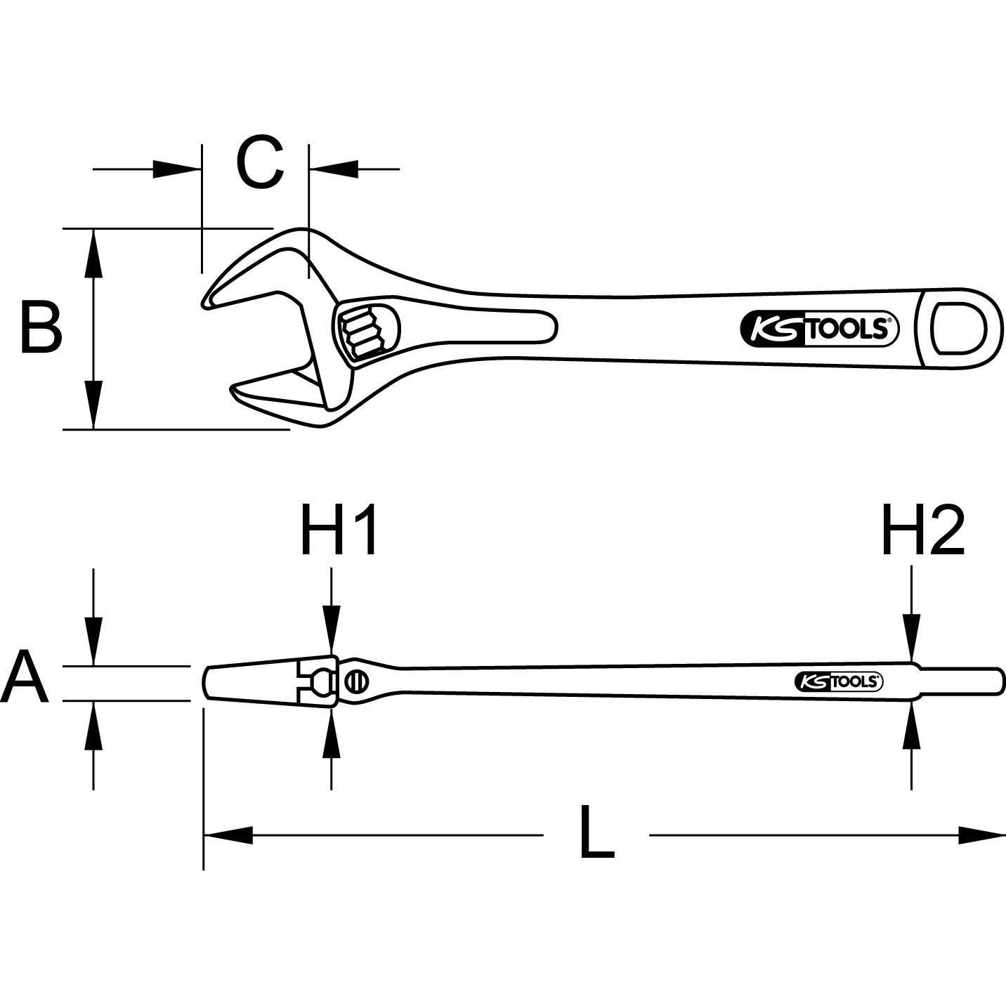 Thumbnail - KS Tools, Schraubenschlüssel, EDELSTAHL Rollgabelschlüssel verstellbar (30 mm)