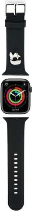 Karl Lagerfeld Pasek KLAWLSLKNK Apple Watch 42/44/45mm cinturino nero 3D in gomma Karl Head (Gomma / Silicone)