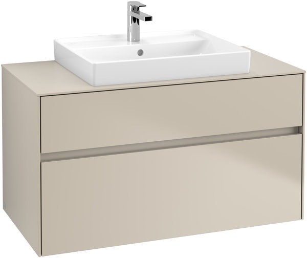 Actual product image Villeroy & Boch Collaro washbasin cabinet with lighting, 1000x548x500 mm, 2 drawers, for washbas